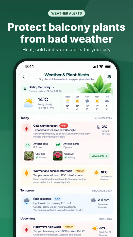 Plantiqo screenshot 6: Protect balcony plants from bad weather